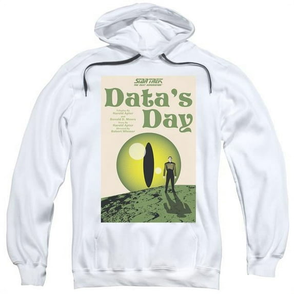 Trevco CBS2101-AFTH-6 Star Trek & TNG Season 4 Episode 11 Adult Pull-Over Hoodie, White - 3X
