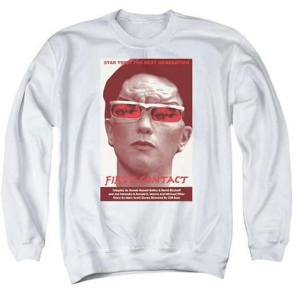 Trevco CBS2105-AS-6 Star Trek & TNG Season 4 Episode 15 Adult Crewneck Sweatshirt, White - 3X