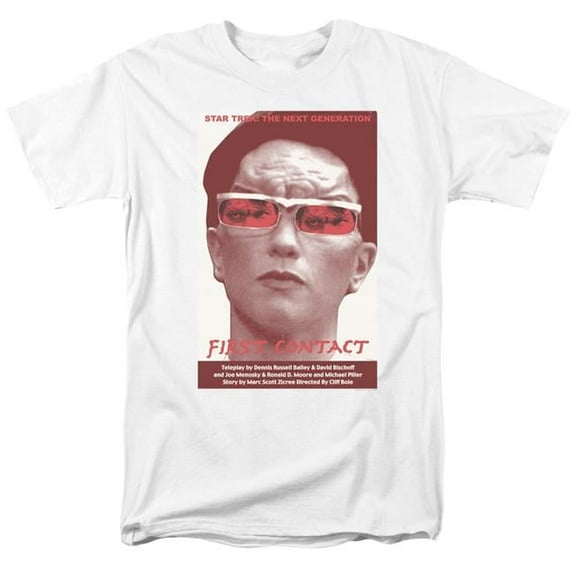 Trevco CBS2105-AT-8 Star Trek & Tng Season 4 Episode 15 Short Sleeve Adult Cotton 18-1 T-Shirt, White - 5X