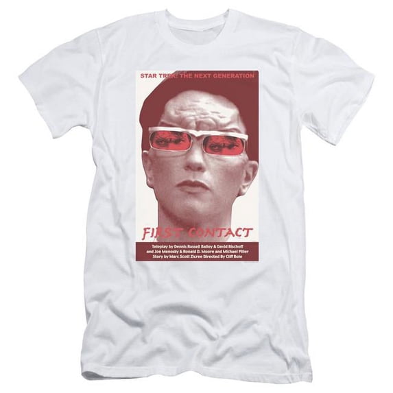 Trevco CBS2105-SF-1 Star Trek & Tng Season 4 Episode 15 Short Sleeve Adult Cotton 30-1 T-Shirt, White - Small