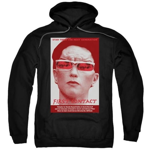 Trevco CBS2105B-AFTH-3 Star Trek & TNG Season 4 Episode 15 Adult Pull-Over Hoodie, Black - Large