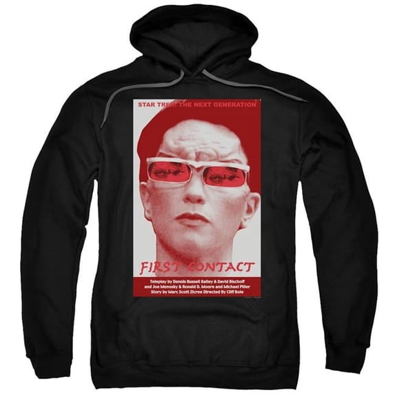 Trevco CBS2105B-AFTH-5 Star Trek & TNG Season 4 Episode 15 Adult Pull-Over Hoodie, Black - 2X