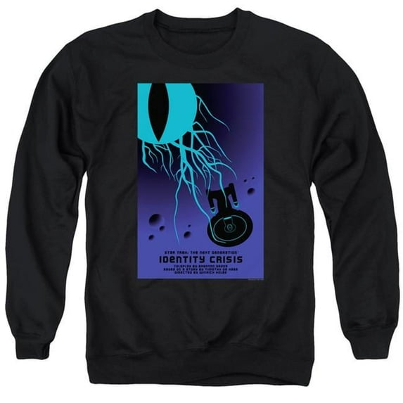 Trevco CBS2108B-AS-3 Star Trek & Tng Season 4 Episode 18 Adult Cotton & Polyster Crewneck Sweatshirt, Black - Large