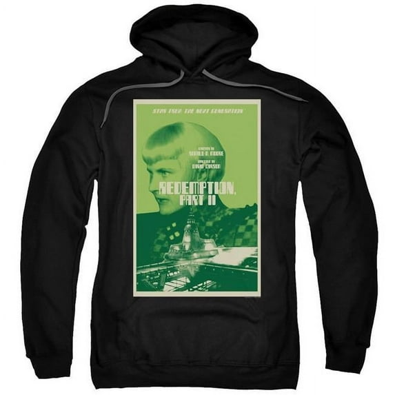 Trevco CBS2117B-AFTH-3 Star Trek & Tng Season 5 Episode 1 Adult Cotton & Polyster Pull-Over Hoodie, Black - Large