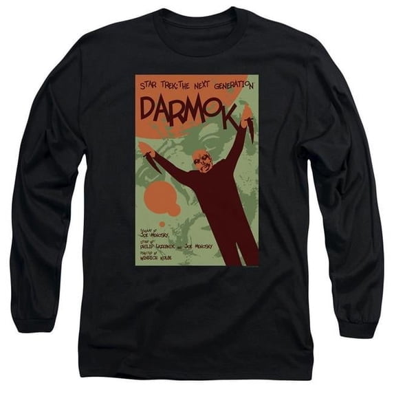 Trevco CBS2118B-AL-2 Star Trek & Tng Season 5 Episode 2 Long Sleeve Adult Cotton 18-1 T-Shirt, Black - Medium