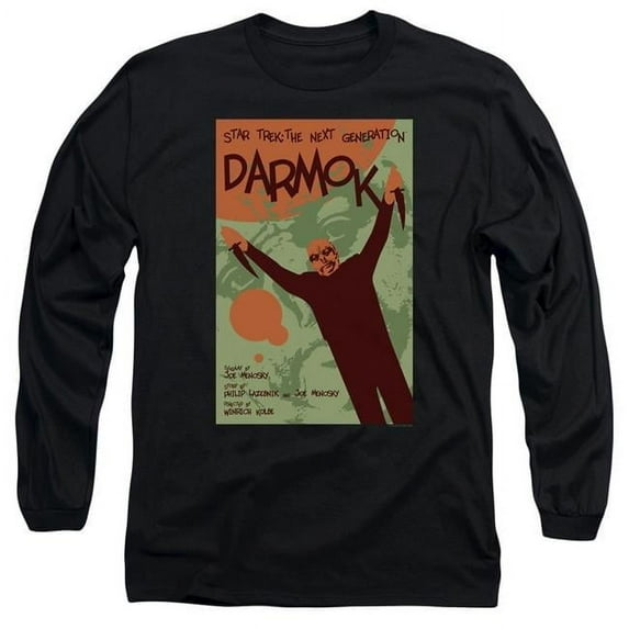Trevco CBS2118B-AL-6 Star Trek & TNG Season 5 Episode 2 Adult 18-1 Long Sleeve T-Shirt, Black - 3X