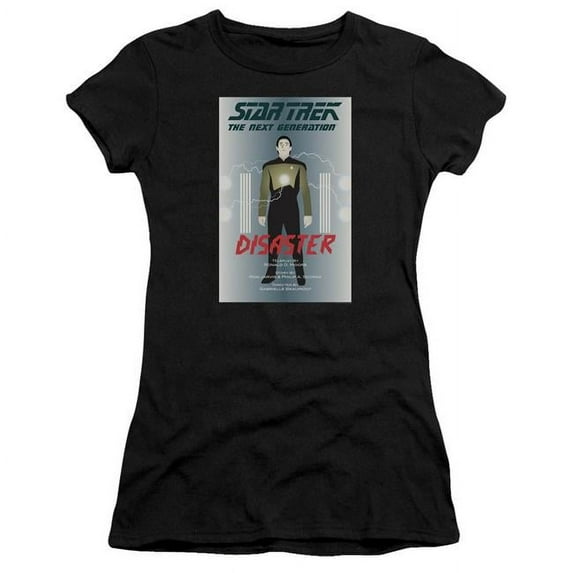 Trevco CBS2121B-JS-2 Star Trek & Tng Season 5 Episode 5 Short Sleeve Junior Sheer Cotton T-Shirt, Black - Medium