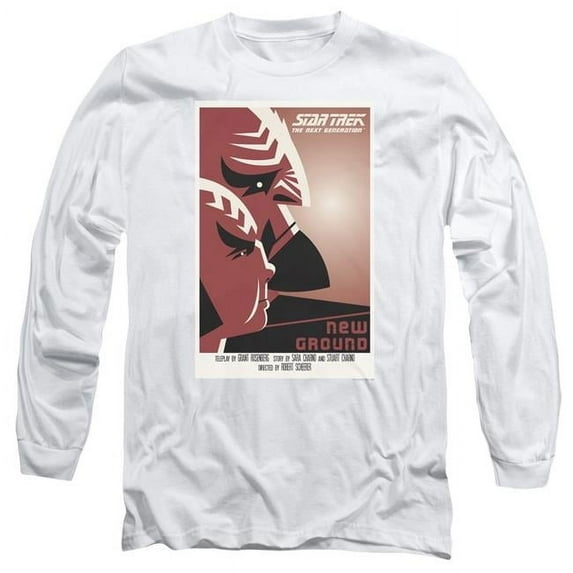 Trevco CBS2126-AL-4 Star Trek & Tng Season 5 Episode 10 Long Sleeve Adult Cotton 18-1 T-Shirt, White - Extra Large