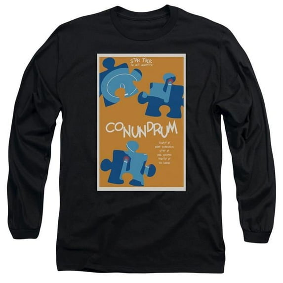 Trevco CBS2130B-AL-1 Star Trek & Tng Season 5 Episode 14 Long Sleeve Adult Cotton 18-1 T-Shirt, Black - Small