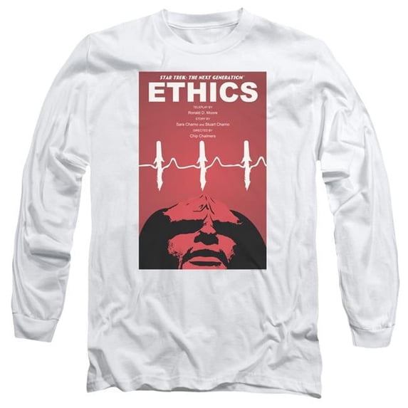 Trevco CBS2132-AL-3 Star Trek & Tng Season 5 Episode 16 Long Sleeve Adult Cotton 18-1 T-Shirt, White - Large