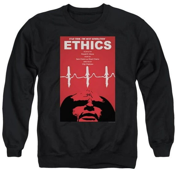 Trevco CBS2132B-AS-3 Star Trek & Tng Season 5 Episode 16 Adult Cotton & Polyster Crewneck Sweatshirt, Black - Large