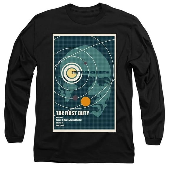 Trevco CBS2135B-AL-2 Star Trek & Tng Season 5 Episode 19 Long Sleeve Adult Cotton 18-1 T-Shirt, Black - Medium