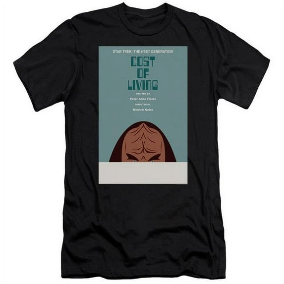 Trevco CBS2136B-PSF-1 Star Trek & Tng Season 5 Episode 20 Premium Canvas Adult Cotton Slim Fit 30-1 T-Shirt, Black - Small