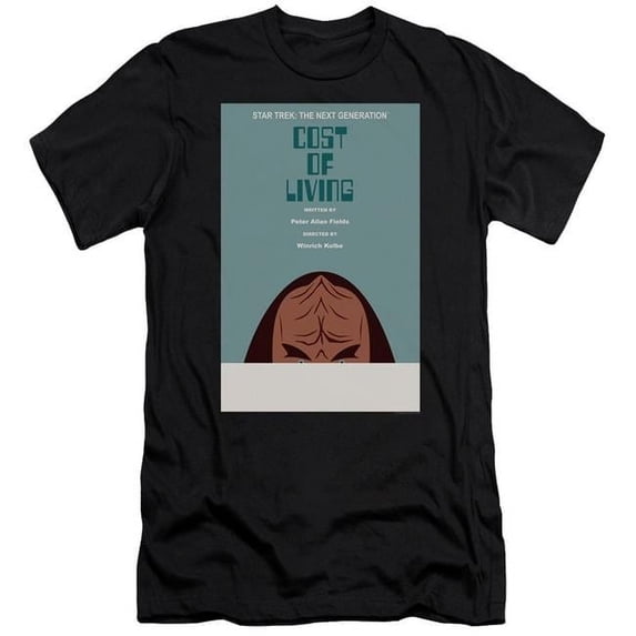 Trevco CBS2136B-PSF-5 Star Trek & Tng Season 5 Episode 20 Premium Canvas Adult Cotton Slim Fit 30-1 T-Shirt, Black - 2X