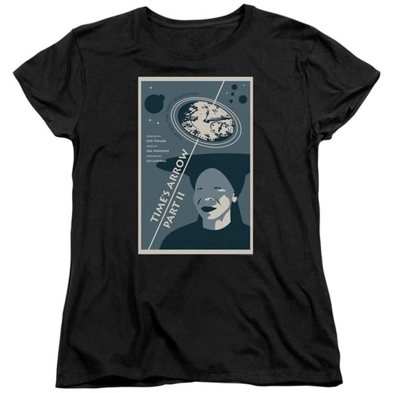 Trevco CBS2143B-WT-1 Star Trek & TNG Season 6 Episode 1 Womens Short Sleeve T-Shirt, Black - Small