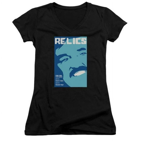 Trevco CBS2146B-JV-4 Star Trek & Tng Season 6 Episode 4 Junior V-Neck Cotton T-Shirt, Black - Extra Large