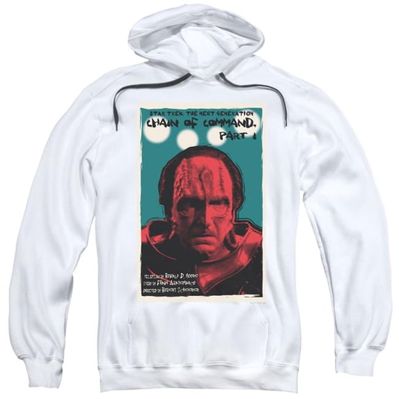 Trevco CBS2151-AFTH-1 Star Trek & Tng Season 6 Episode 10 Adult Cotton & Polyster Pull-Over Hoodie, White - Small
