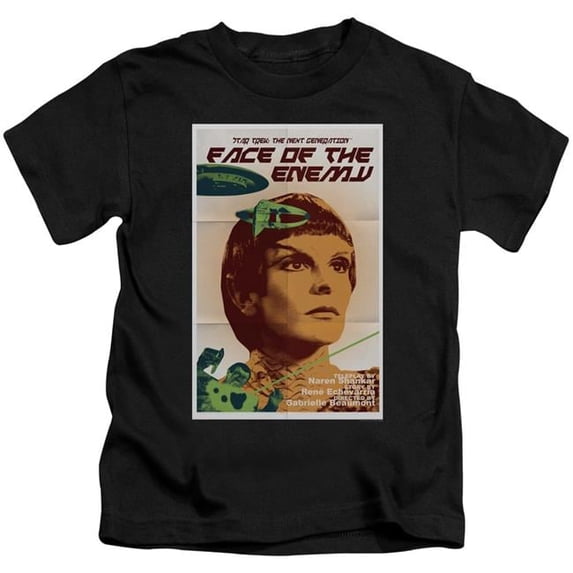 Trevco CBS2155B-KT-2 Star Trek & Tng Season 6 Episode 14 Short Sleeve Juvenile Cotton 18-1 T-Shirt, Black - Medium - 5-6