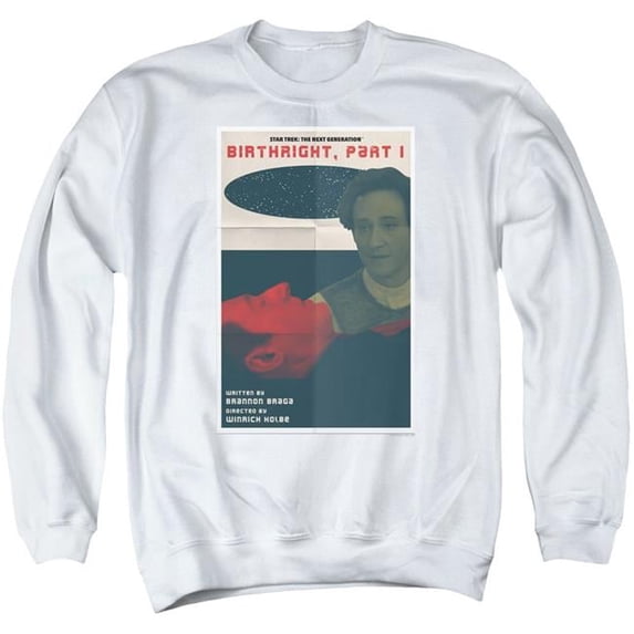 Trevco CBS2157-AS-3 Star Trek & Tng Season 6 Episode 16 Adult Cotton & Polyster Crewneck Sweatshirt, White - Large