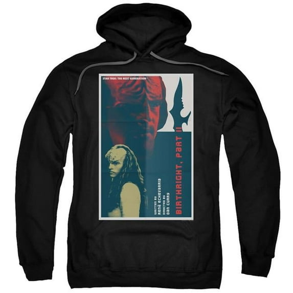 Trevco CBS2158B-AFTH-8 Star Trek & Tng Season 6 Episode 17 Adult Cotton & Polyster Pull-Over Hoodie, Black - 5X