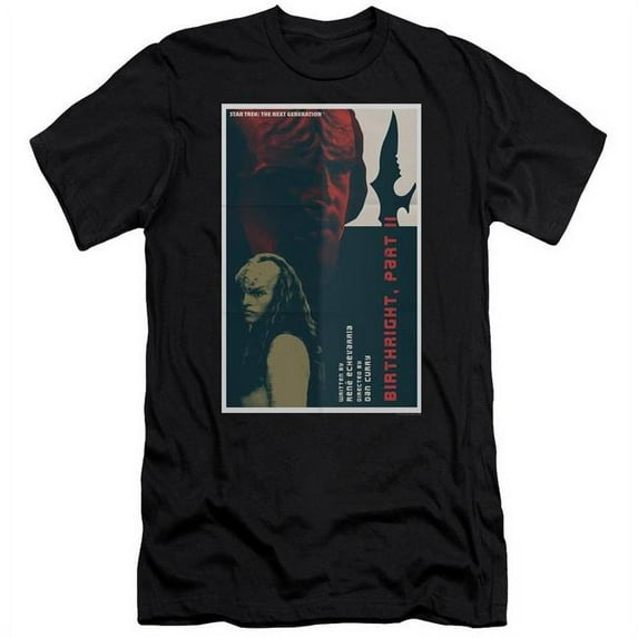 Trevco CBS2158B-SF-3 Star Trek & Tng Season 6 Episode 17 Short Sleeve Adult Cotton 30-1 T-Shirt, Black - Large