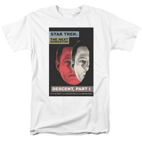 Trevco CBS2167-AT-4 Star Trek & Tng Season 6 Episode 26 Short Sleeve Adult Cotton 18-1 T-Shirt, White - Extra Large