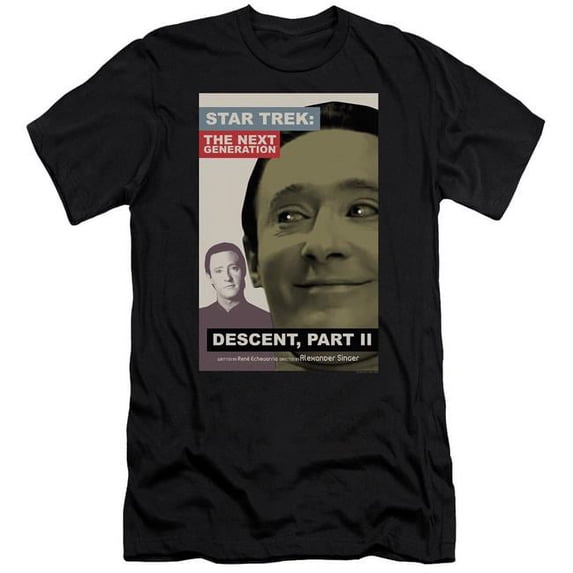 Trevco CBS2168B-SF-2 Star Trek & Tng Season 7 Episode 1 Short Sleeve Adult Cotton 30-1 T-Shirt, Black - Medium