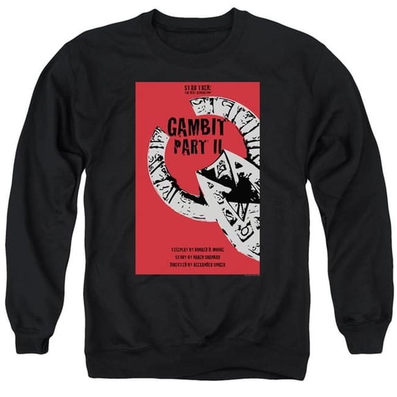 Trevco CBS2172B-AS-3 Star Trek & Tng Season 7 Episode 5 Adult Cotton & Polyster Crewneck Sweatshirt, Black - Large