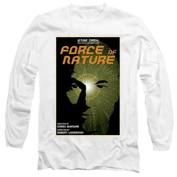 Trevco CBS2176-AL-4 Star Trek & Tng Season 7 Episode 9 Long Sleeve Adult Cotton 18-1 T-Shirt, White - Extra Large