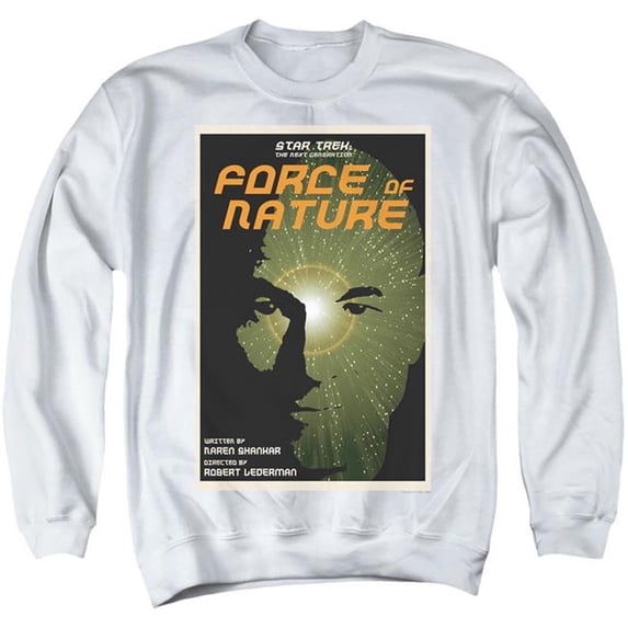 Trevco CBS2176-AS-2 Star Trek & Tng Season 7 Episode 9 Adult Cotton & Polyster Crewneck Sweatshirt, White - Medium
