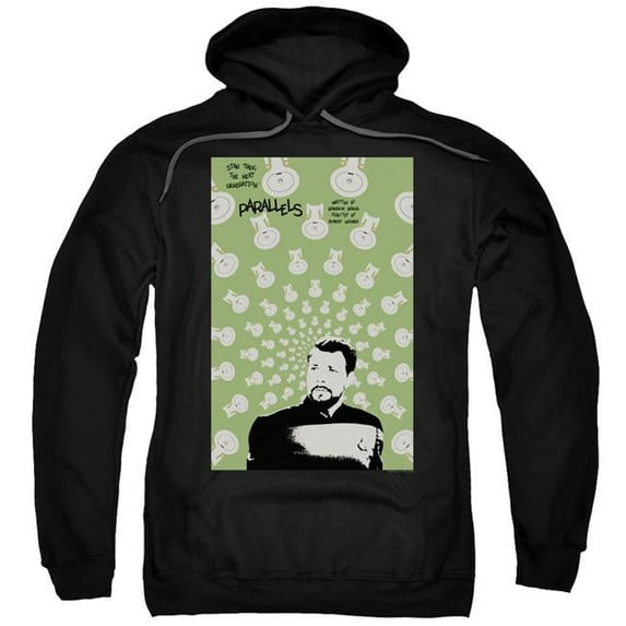 Trevco CBS2178B-AFTH-4 Star Trek & TNG Season 7 Episode 11 Adult Pull-Over Hoodie, Black - Extra Large