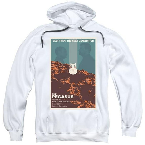 Trevco CBS2179-AFTH-3 Star Trek & Tng Season 7 Episode 12 Adult Cotton & Polyster Pull-Over Hoodie, White - Large