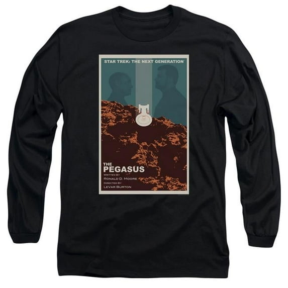 Trevco CBS2179B-AL-1 Star Trek & Tng Season 7 Episode 12 Long Sleeve Adult Cotton 18-1 T-Shirt, Black - Small