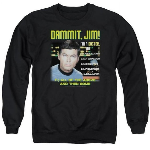 Trevco CBS218-AS-5 Star Trek & All of the Above Adult Crewneck Sweatshirt, Black - 2X