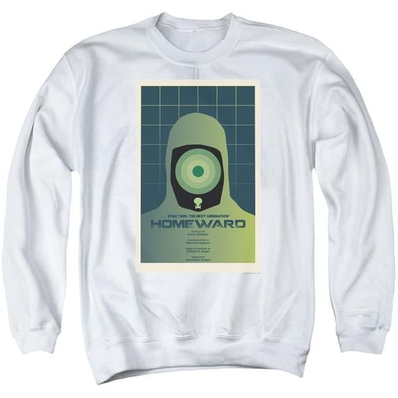 Trevco CBS2180-AS-1 Star Trek & Tng Season 7 Episode 13 Adult Cotton & Polyster Crewneck Sweatshirt, White - Small