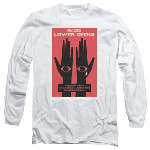Trevco CBS2182-AL-3 Star Trek & Tng Season 7 Episode 15 Long Sleeve Adult Cotton 18-1 T-Shirt, White - Large