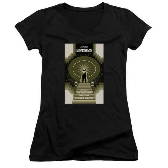 Trevco CBS2184B-JV-2 Star Trek & Tng Season 7 Episode 17 Junior V-Neck Cotton T-Shirt, Black - Medium
