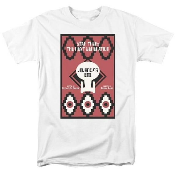 Trevco CBS2187-AT-4 Star Trek & Tng Season 7 Episode 20 Short Sleeve Adult Cotton 18-1 T-Shirt, White - Extra Large