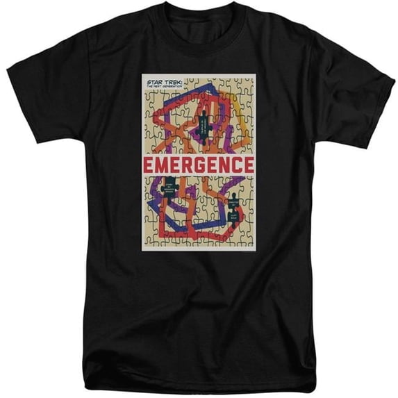 Trevco CBS2190B-ATT-6 Star Trek & Tng Season 7 Episode 23 Short Sleeve Adult Cotton Tall 18-1 T-Shirt, Black - 3X