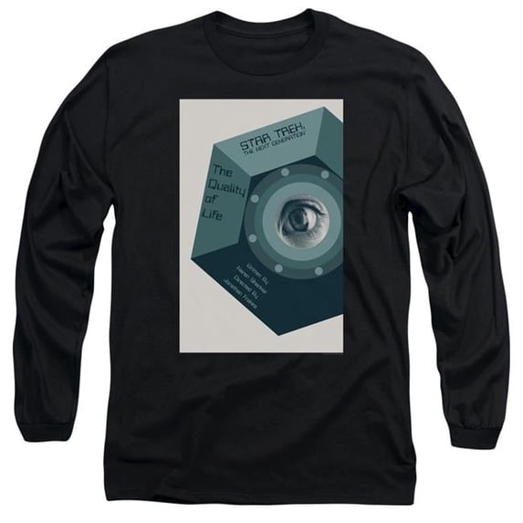 Trevco CBS2221B-AL-2 Star Trek & Tng Season 6 Episode 9 Long Sleeve Adult Cotton 18-1 T-Shirt, Black - Medium