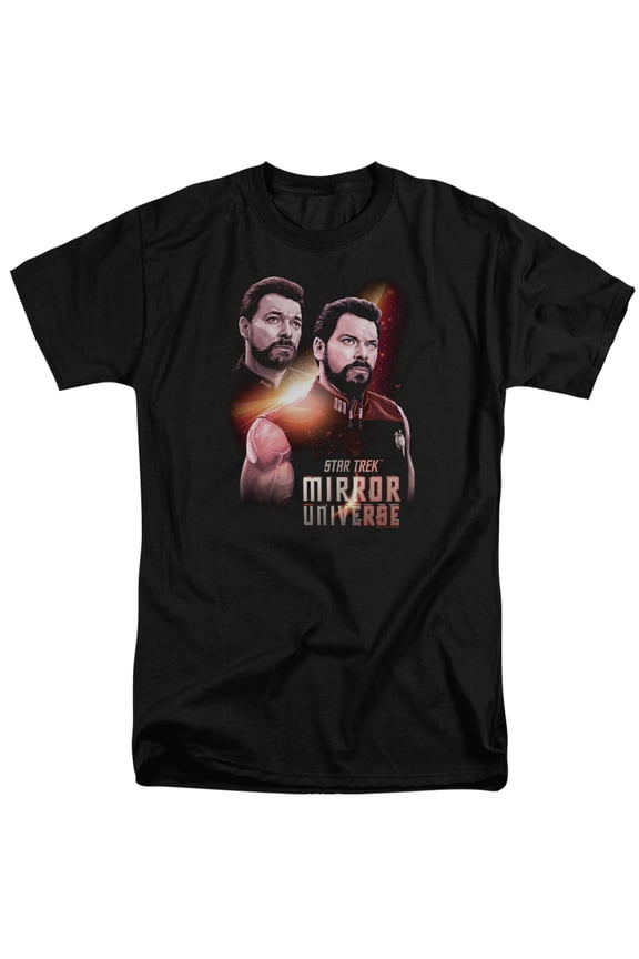 CBS2223-ATT-4 Star Trek & Mirror Riker Adult Tall Fit 18-1 Short Sleeve T-Shirt, Black - Extra Large
