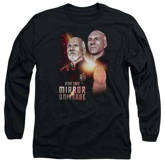 Trevco CBS2224-AL-4 Star Trek & Mirror Picard Adult 18-1 Long Sleeve T-Shirt, Black - Extra Large