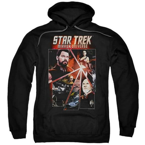 Trevco CBS2227-AFTH-8 Star Trek & Panels Adult Pull-Over Hoodie, Black - 5X