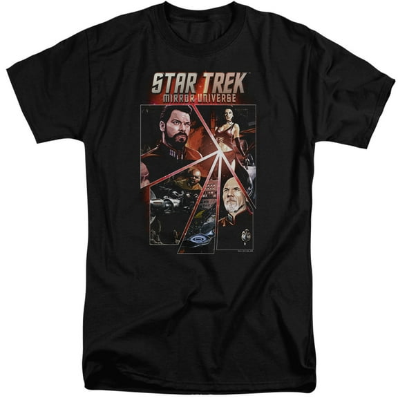 Trevco CBS2227-ATT-4 Star Trek & Panels Adult Tall Fit 18-1 Short Sleeve T-Shirt, Black - Extra Large