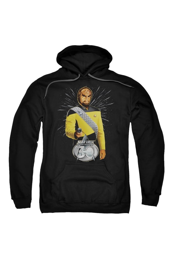 CBS2252-AFTH-2 Star Trek & Worf 30 Adult Pull-Over Hoodie, Black - Medium