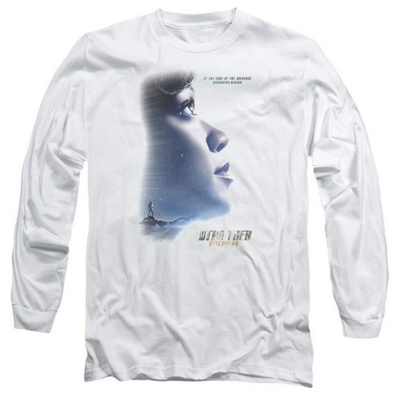 Trevco CBS2282-AL-6 Star Trek Discovery & Discovery Begins Adult 18-1 Long Sleeve T-Shirt, White - 3X