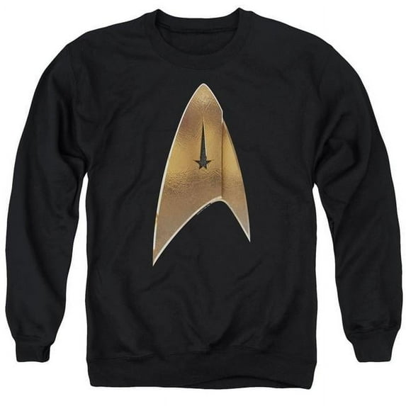 Trevco CBS2283-AS-1 Star Trek Discovery & Command Shield Adult Cotton & Polyster Crewneck Sweatshirt, Black - Small