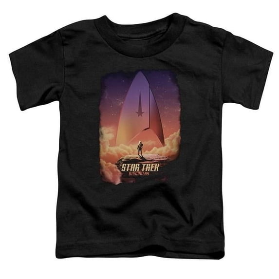 Trevco CBS2292-TT-2 Star Trek Discovery & the Explorer Toddler Short Sleeve T-Shirt, Black - Medium - 3 Toddler