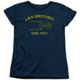 thumbnail image 1 of Trevco CBS2296-WT-3 Star Trek Discovery & Discovery Athletic Womens Short Sleeve T-Shirt, Navy - Large, 1 of 1