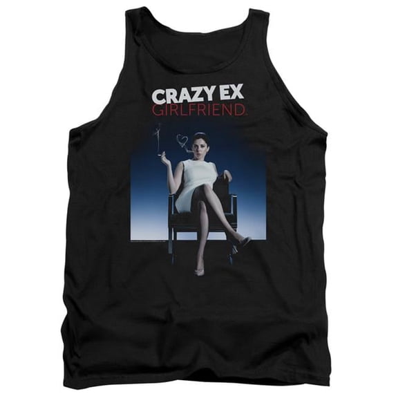 Trevco CBS2461-TK-3 Crazy Ex Girlfriend & Crazy Instinct Adult Cotton Tank Top, Black - Large